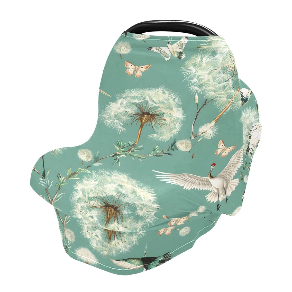 Baby Car Seat Canopy Covers Nursing Cover Stretchy Boys Girls Crane Dandelion Carrier Cover Breastfeeding Cover Breathable