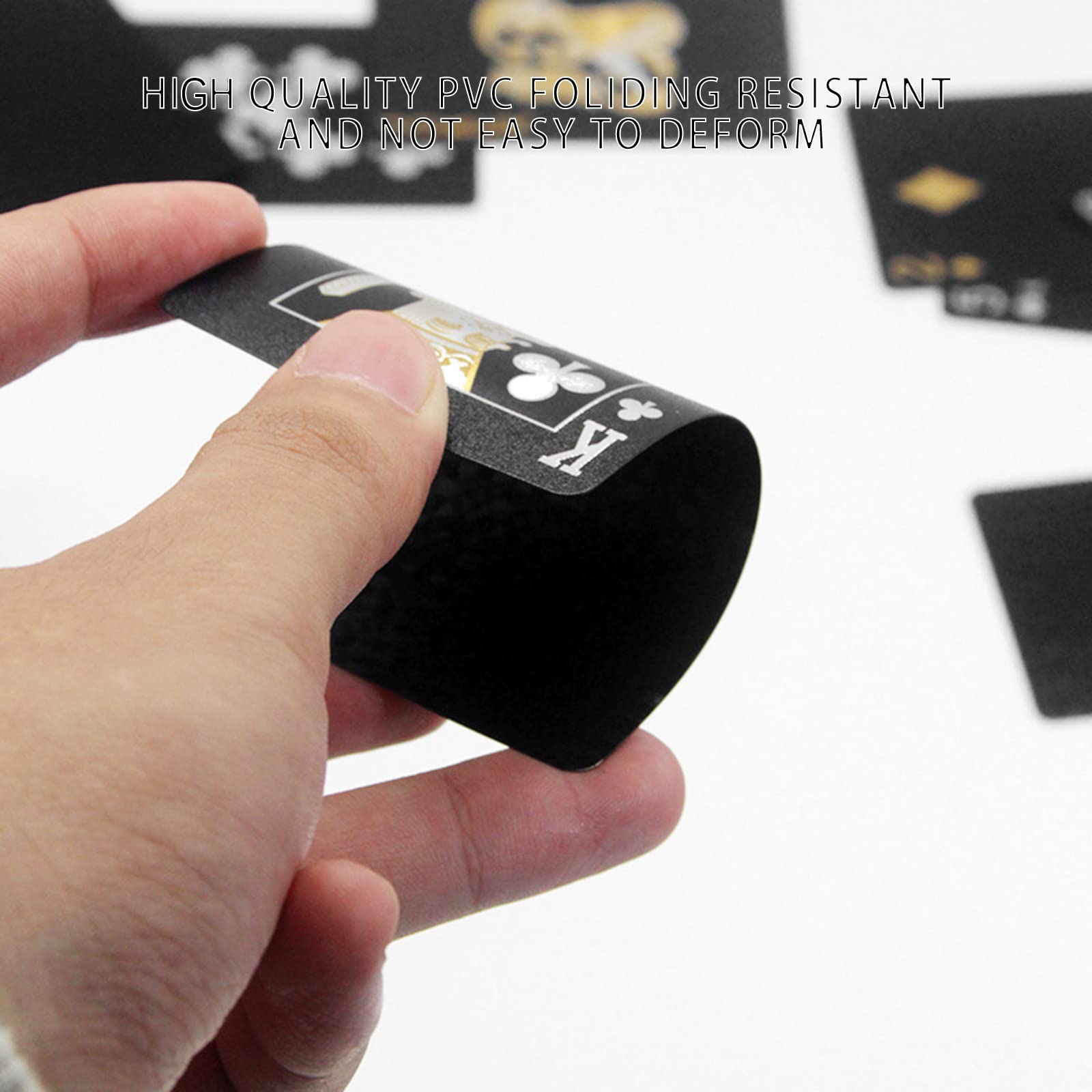 Jeu De Cartes à Jouer Durables KEM Style Noir/Or - Neuf - Résistant Aux Rayures
