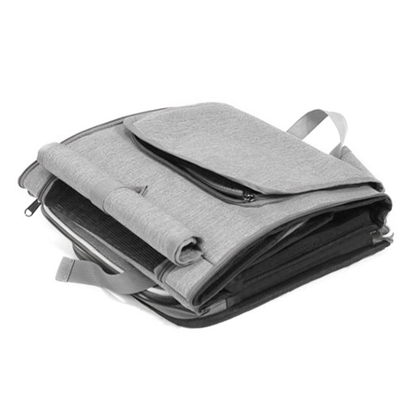 Koszyk na Rower dla Psa Koszyk na Rower dla Zwierząt Transporter zwierzę Szybkozamykający Możliwość Rozbudowy Wodoodporny 4 Drzwi 4 Siatkowe Okna Soft Shell Tkanina (Szary)
