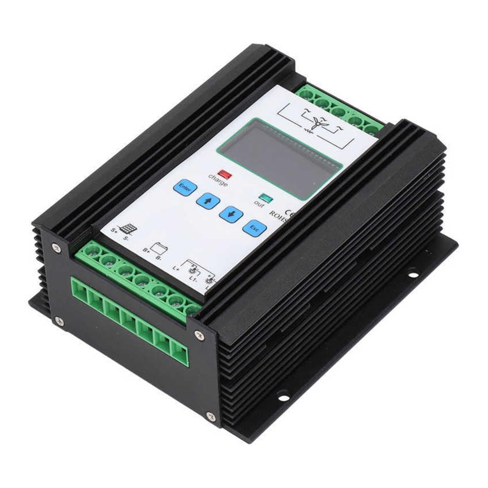 controlador solar, Controlador híbrido eólico Solar, Control intelinte Digital, regulador Solar eólico, 24V CC, 12V, 600W