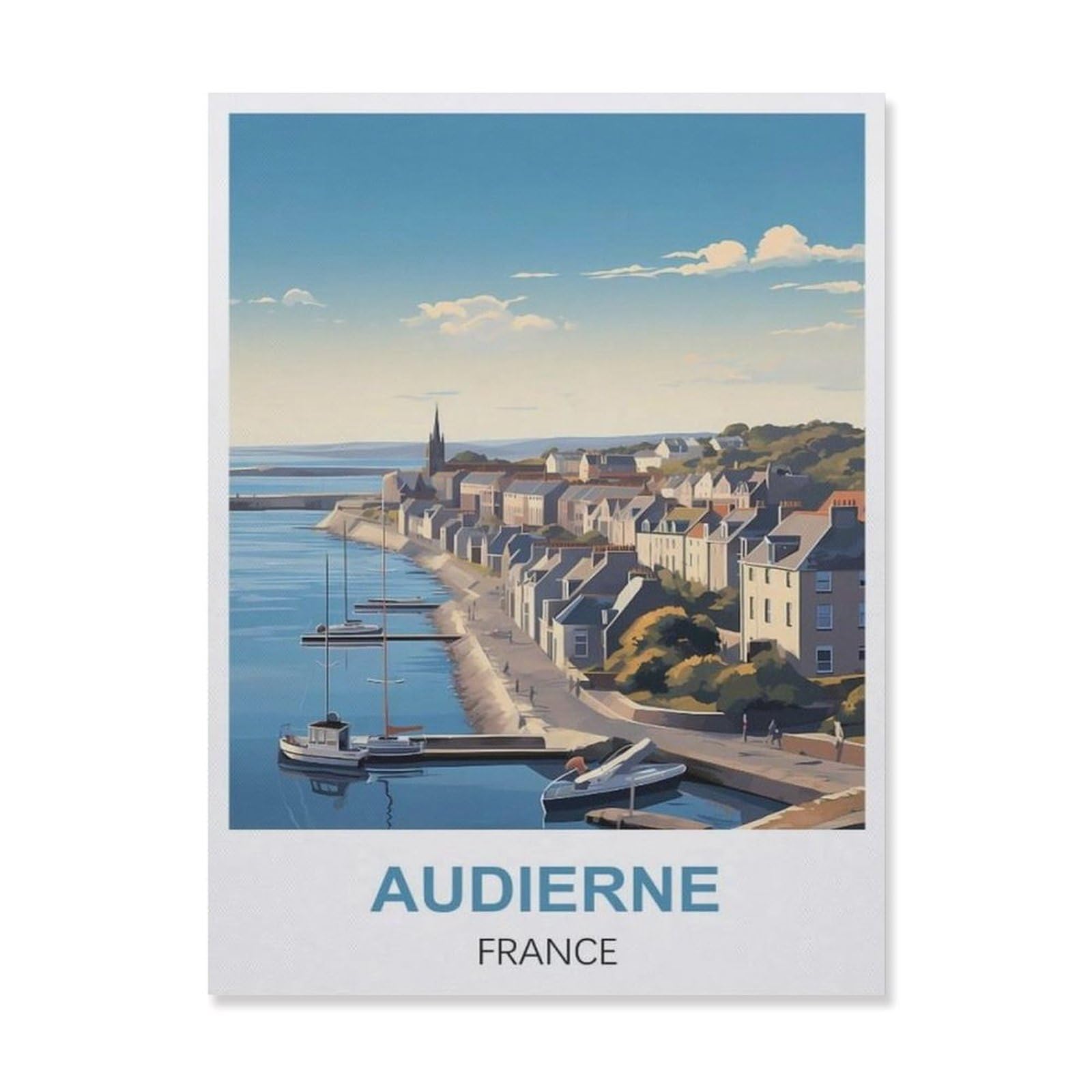 Funny Bathroom Wall Decor Signs，Audierne France(15x30cm）