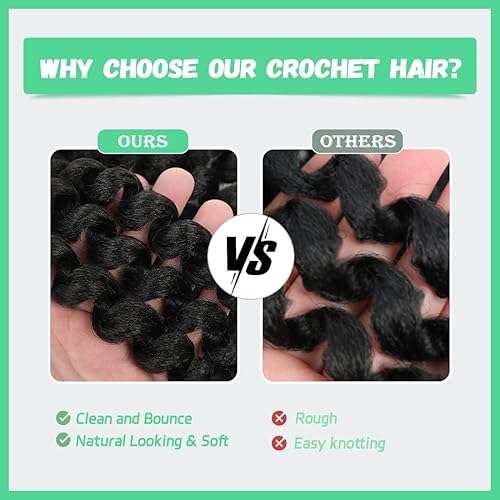 Miniatura 4 de Paquete de 8 extensiones de cabello rizado de ganchillo jamaicano con rebote de 8 pulgadas, para mujeres negras, extensiones de cabello corto rizado