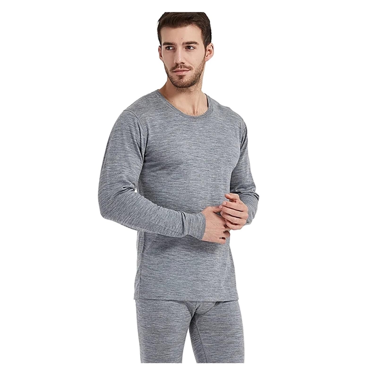 Set Termici da Uomo Set Termici da Uomo Set di Biancheria Intima Termica Termica Spessa Invernale da Uomo Set di Pantaloni Traspiranti per Sci，Corsa(Gray,XL)