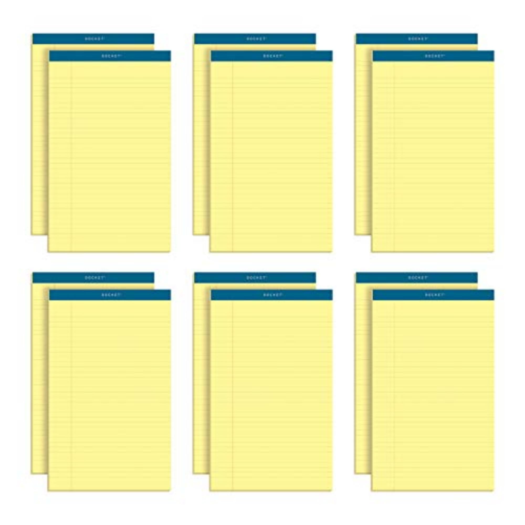 TOPS Docket Writing Pads, 8-1/2" x 14", Legal Rule, Canary Paper, 50 Sheets, 12 Pack (63580), 8.5 x 14 Inch