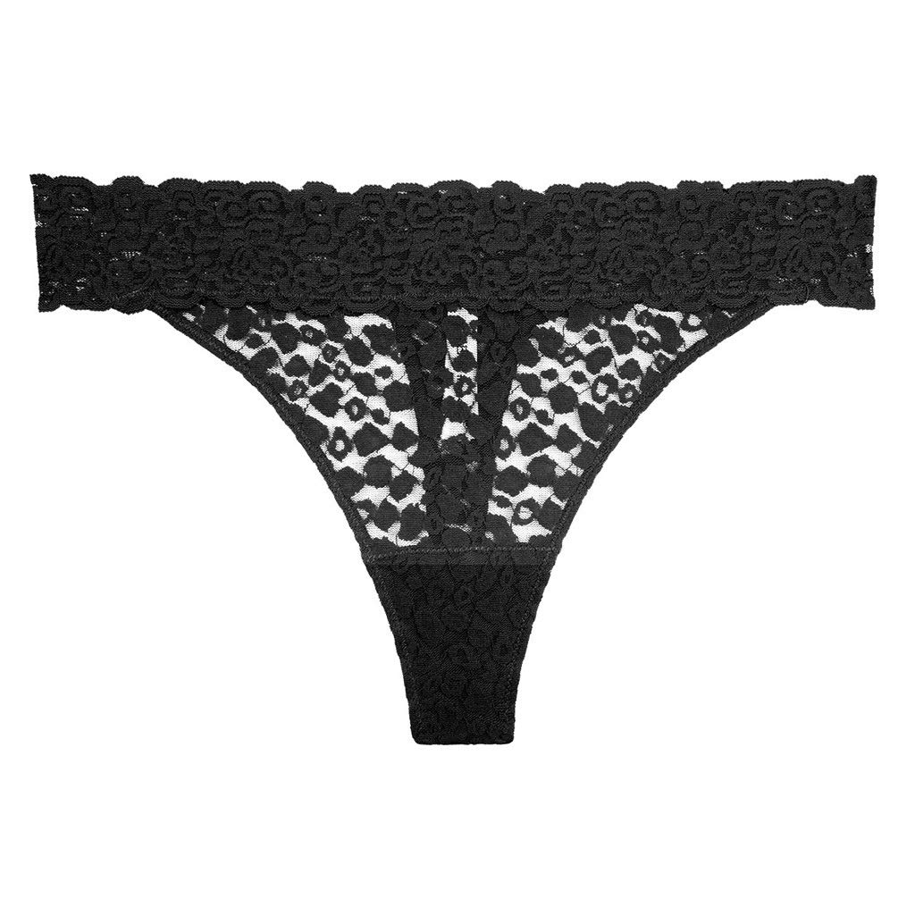 Intimo Sexy A Vita Bassa In Pizzo Da Donna, Perizoma Confortevole Senza Cuciture Sexy Nero, Rosso, Rosa (Color : Black, Size : XL)