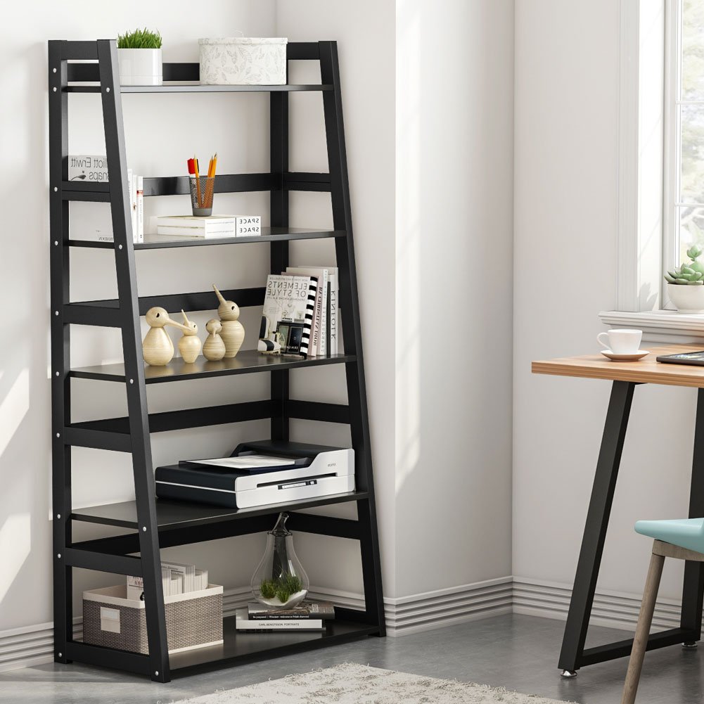 Buy Tribesigns 5Tier Bookshelf Modern Bookcase, Freestanding Leaning