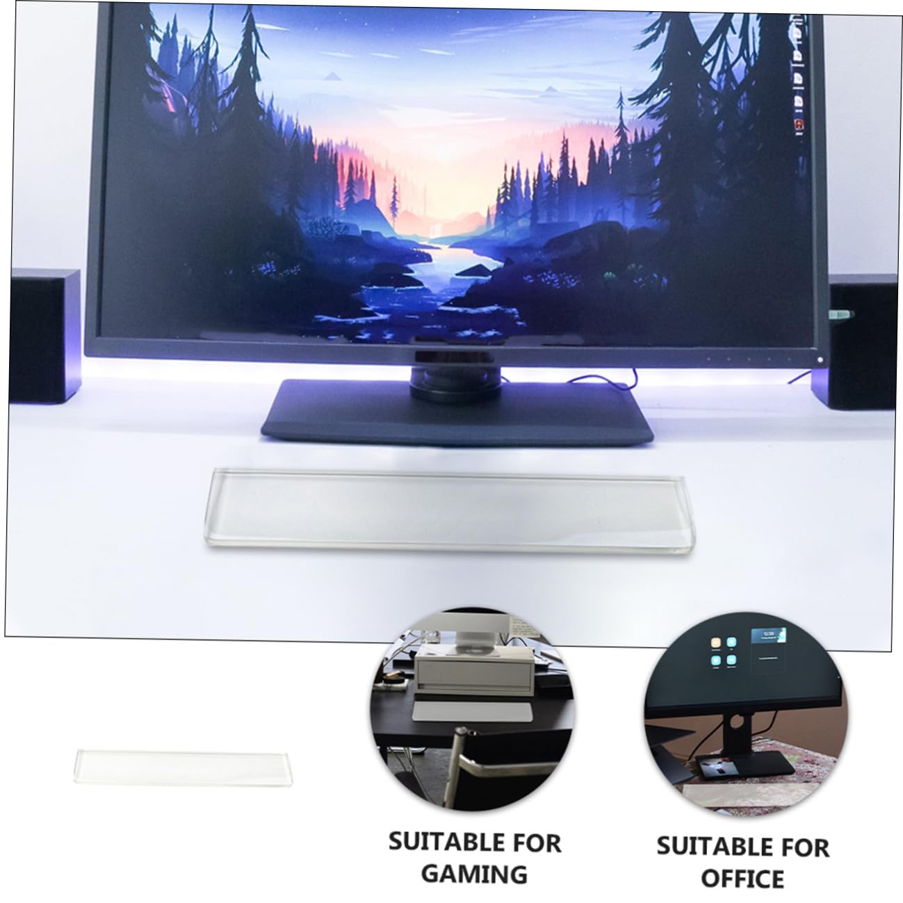 DOITOOL Handballenauflage für Mechanische Tastaturen Transparentes Epoxidharz Rutschfeste Unterseite Ergonomische Unterstützung für Büro und Gaming Langlebig und Zuverlässig