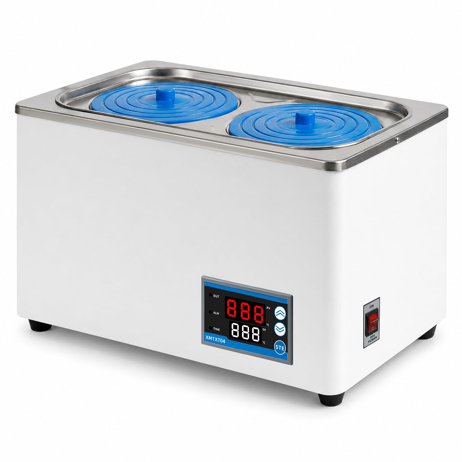 Baño maría digital 6L 600W - Baño maría de laboratorio con tanque interior de acero inoxidable y calefacción integral, olla baño maría con función temporizador y control de temperatura (±
