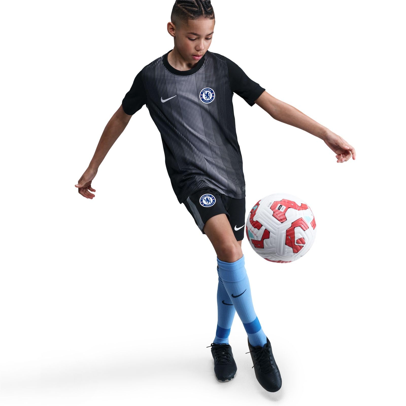 Nike FC Chelsea 2025/26 Stadium Goalkeeper Nike Dri-Fit Kurzärmliges Replika-fußballtrikot für Ältere Kinder Maglia da Calcio Replica Unisex - Bambini e Ragazzi