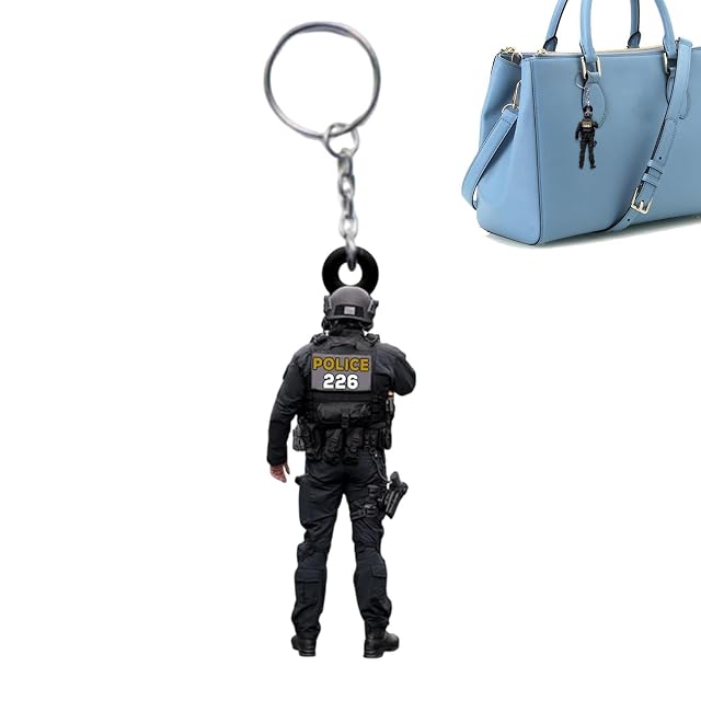 Foto 5 de 8 de Teksome Llavero de policía de mochila, llavero colgante reutilizable, portátil