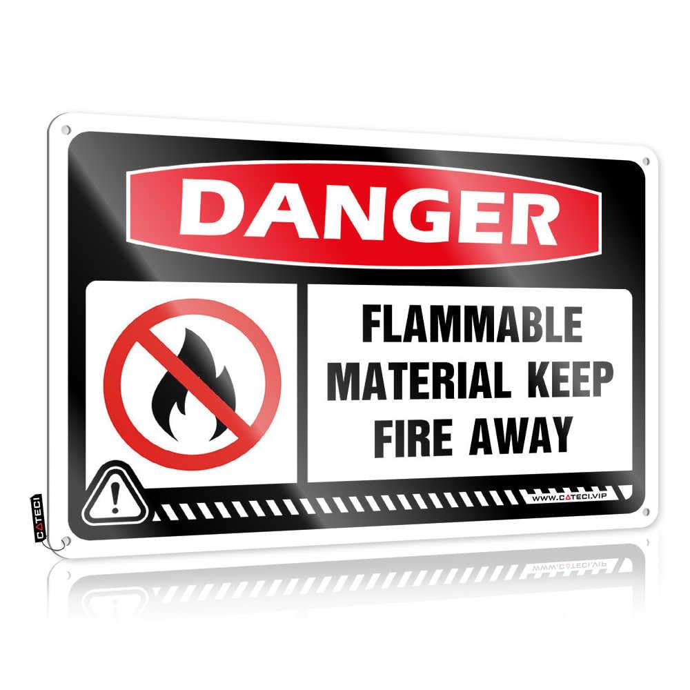 Fzfn Colour Vintage Wall Art Sarcastic Funny Room Decor Accessory Danger Flammable Material Keep Fire Away - Vintage Wall Decor For Outhouse(30X40cm)