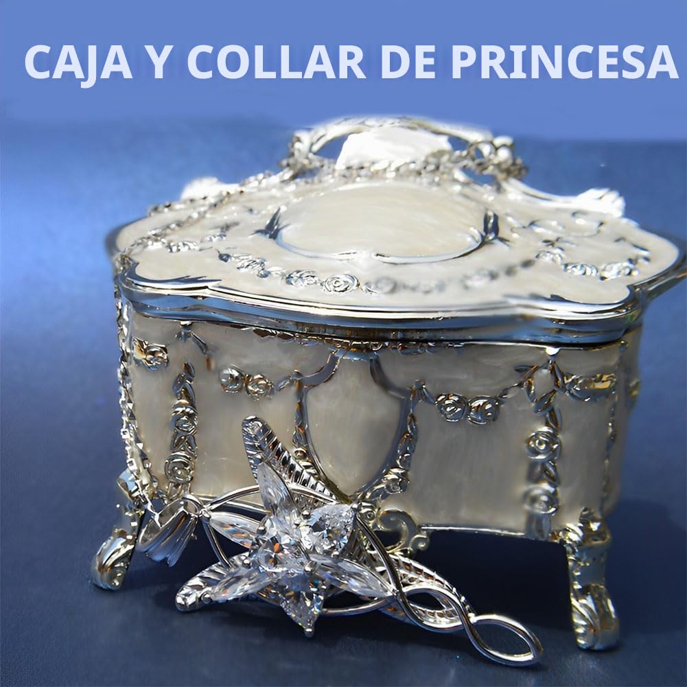 Collar con colgante Arwen Evenstar con caja de princesa, plata de ley 925, collar Hobbit Aragorn, joyería élfica para regalar a tus mujeres queridas
