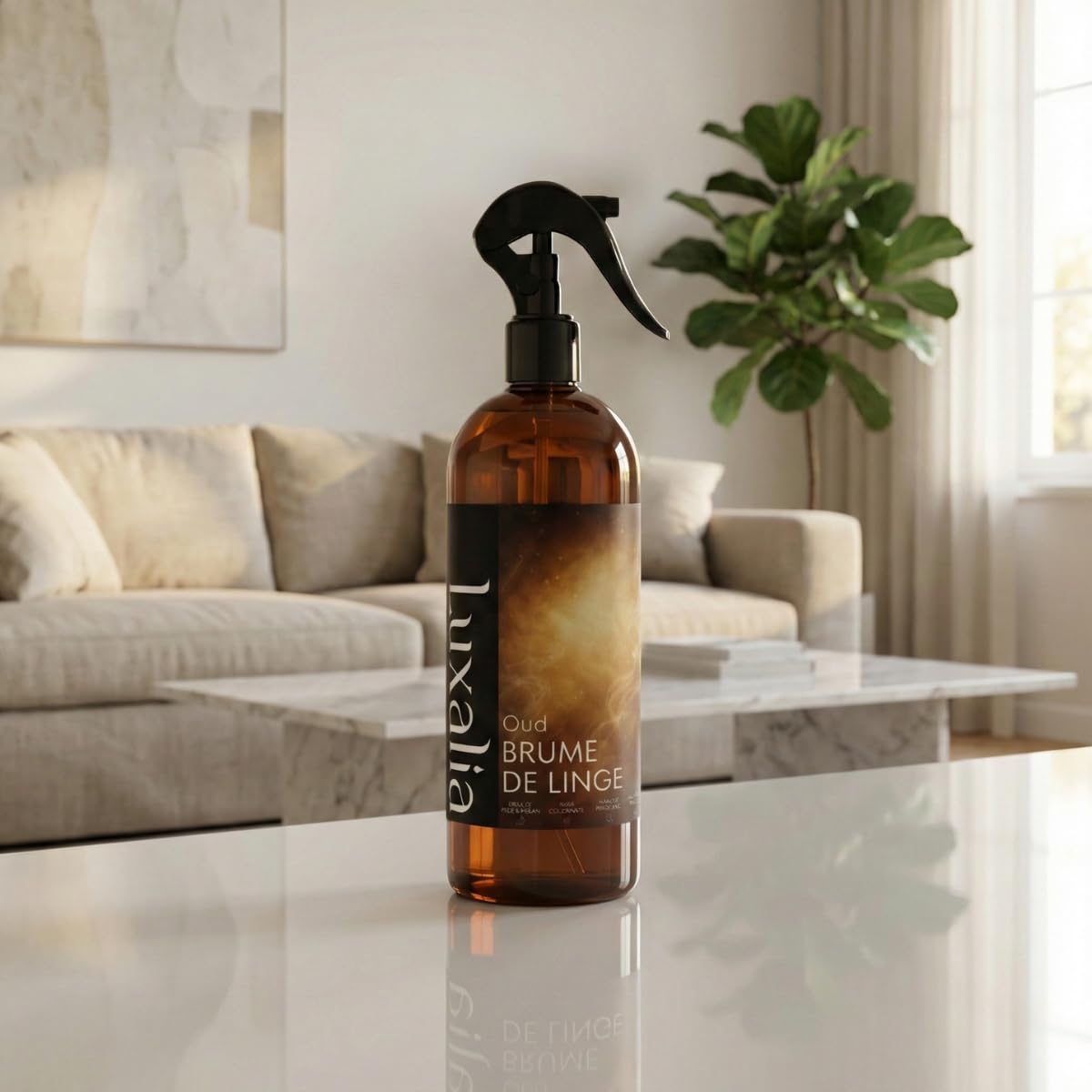 Brume de Linge Oud - Parfum Intense et Durable - Haute Qualité - 500ml - Luxalia