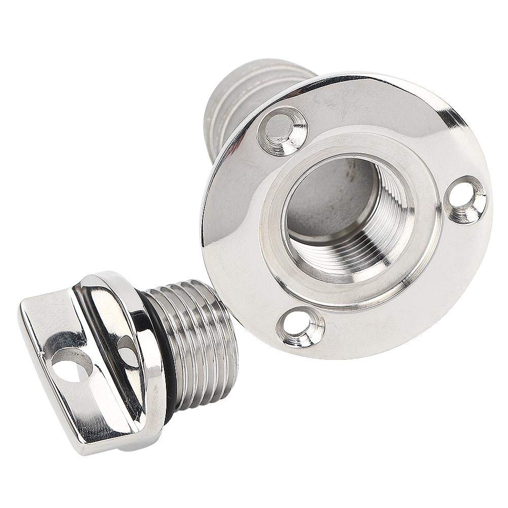 Stainless Steel Oval Garboard Drain Plug Vent Connector Fitting Boats Parts