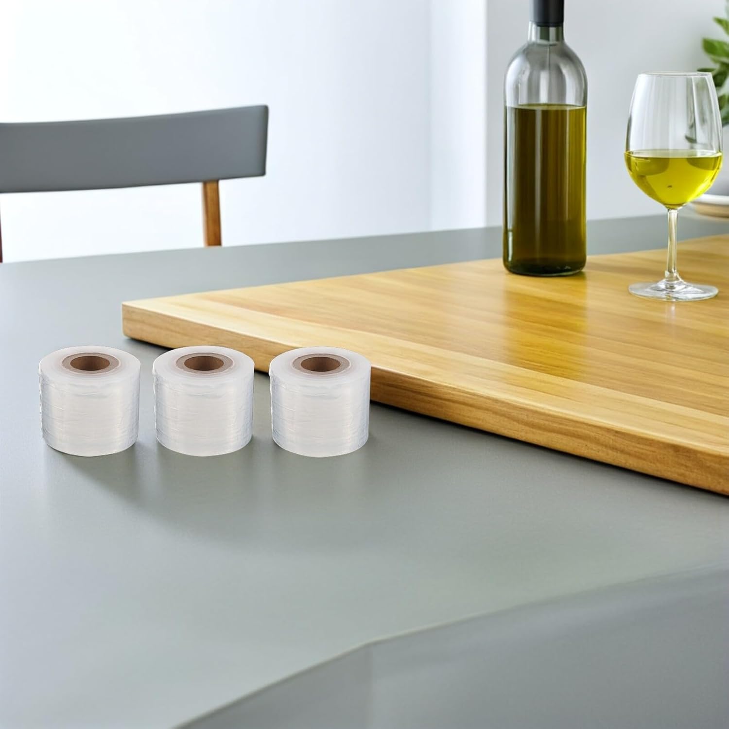 16 Rolls Mini Plastic Cling Wrap Roll 5cm Broad Food-safe Stretch Film for Kitchen Fresh-keeping and Takeout Packaging with 25mm Core Diameter