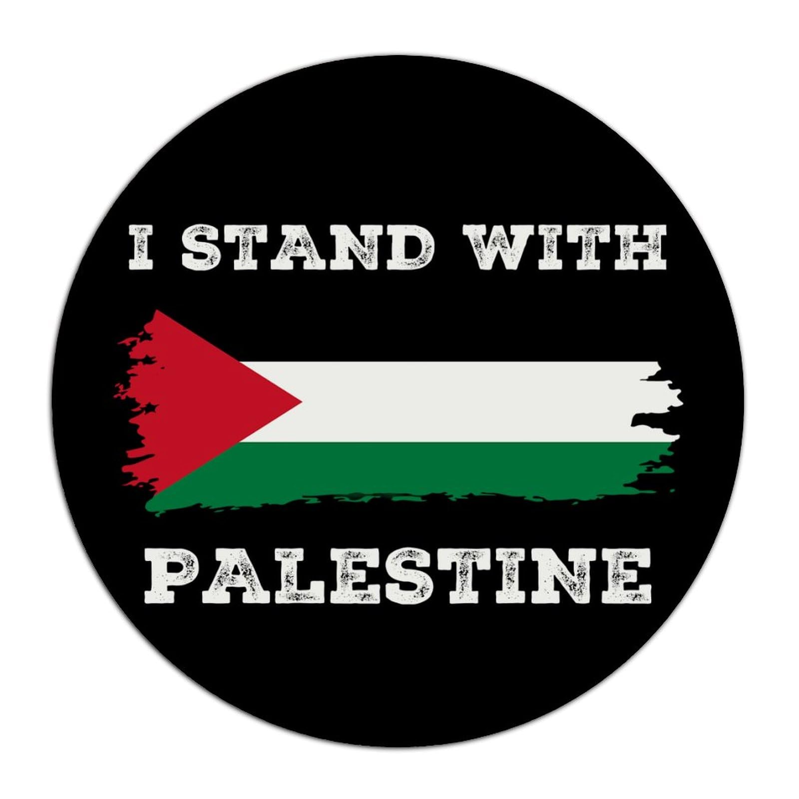 Autravelco Style Fashion Chic Metal Signs Outdoor I Stand With Palestine Home Décor Aluminum Metal Sign For Fence Outdoor Garage State Map Outline Art Poster Gift For Bedroom 9X9 Inch Round