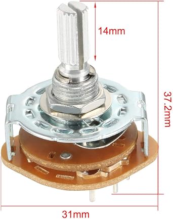 uxcell 2P3T 2 Pole 3 Position Selectable Single Deck Band Channel Rotary Switch Selector
