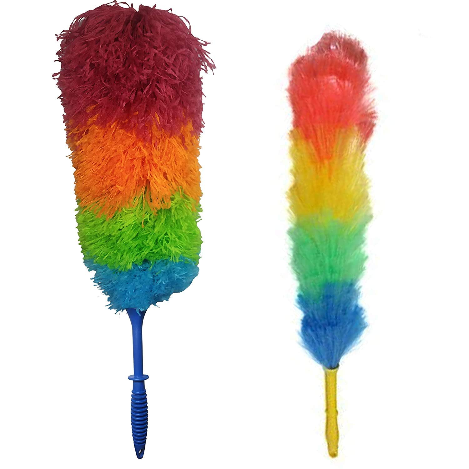 Goldennest Set of 2 Broad & Thin Rainbow Plastic Microfiber PP Static Electrostatic Feather Duster for Glass, Fan, AC, Car Dashboard/Seat, TV, Fridge,Printer-Attracts dust Like a Magnet!(Multi-Colour) (B09SCVWP3Q) Amazon Price History, Amazon Price Tracker