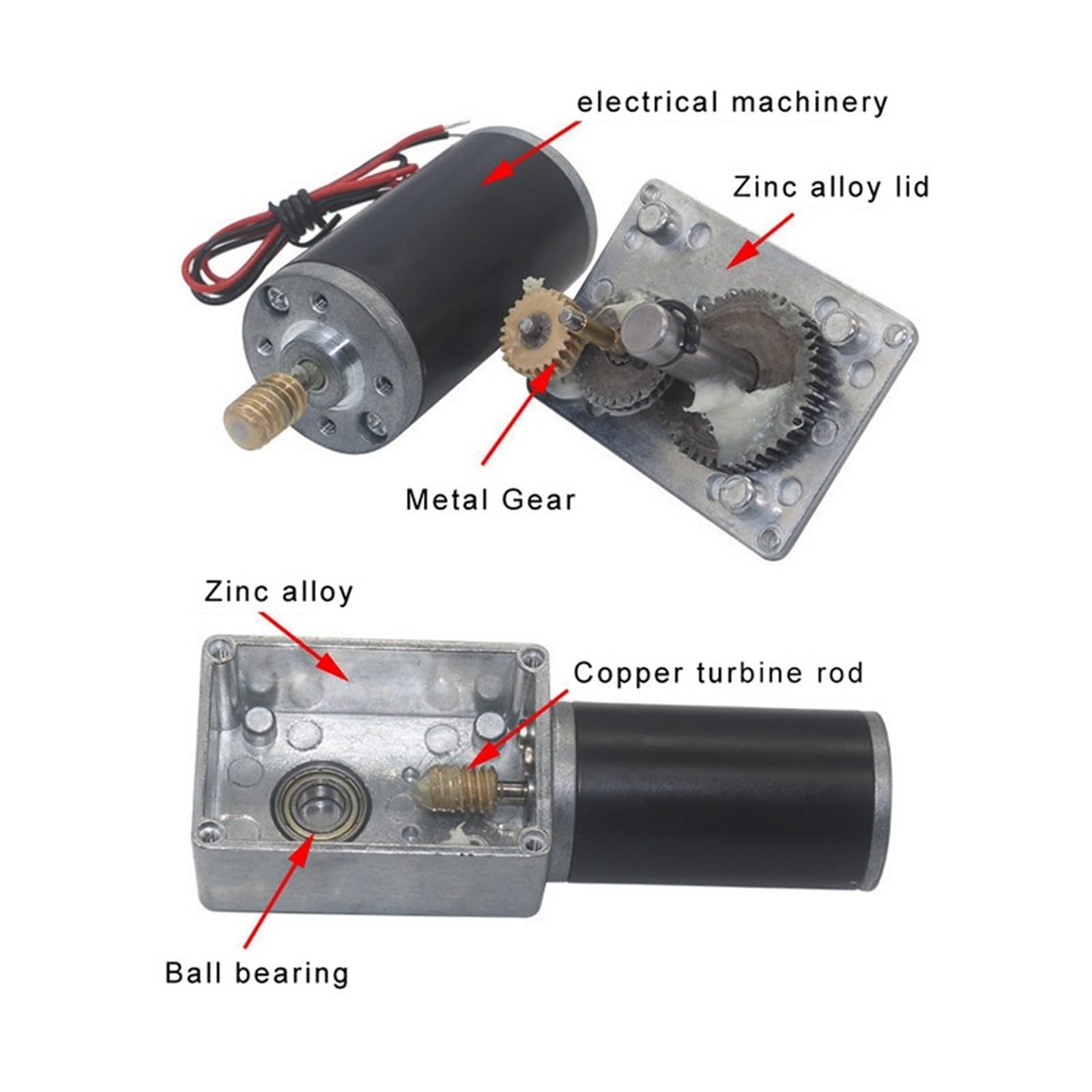 5840-31ZY Turbo Worm Encoder 12V Micro DC Motor de reducción Control Velocidad Bloqueo automático pequeño 12 Pulgadas(40RPM)