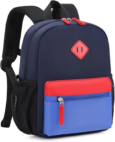 BEEXS Mochila para niños pequeños, mochila preescolar para niños y niñas, mochila pequeña para jardín de infantes para 1-3 años, azul, azul marino