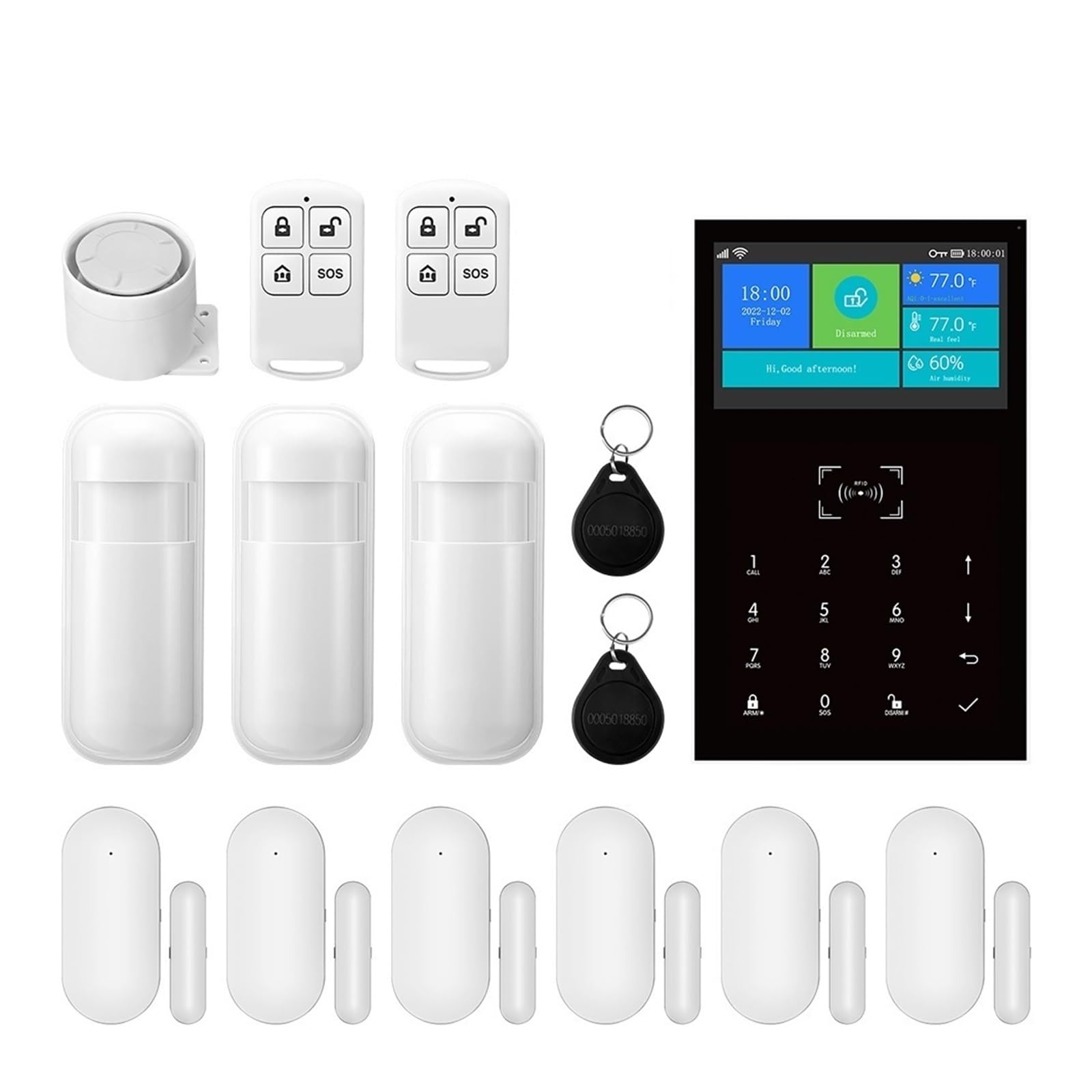 Wifi 4G Home Anti-Theft Alarm System GSM Wireless Connection Tuya APP Remote Monitoring Smart Remote Monitoring(D)