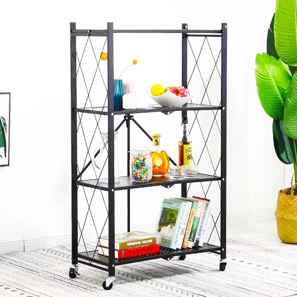 Espace étroit encombré ? Ce meuble de rangement pliable 4 étagères optimise votre pièce