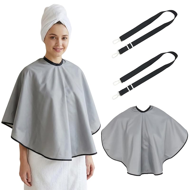 Capa de banho cinza ELLENTAE com suporte para bolsas e drenos