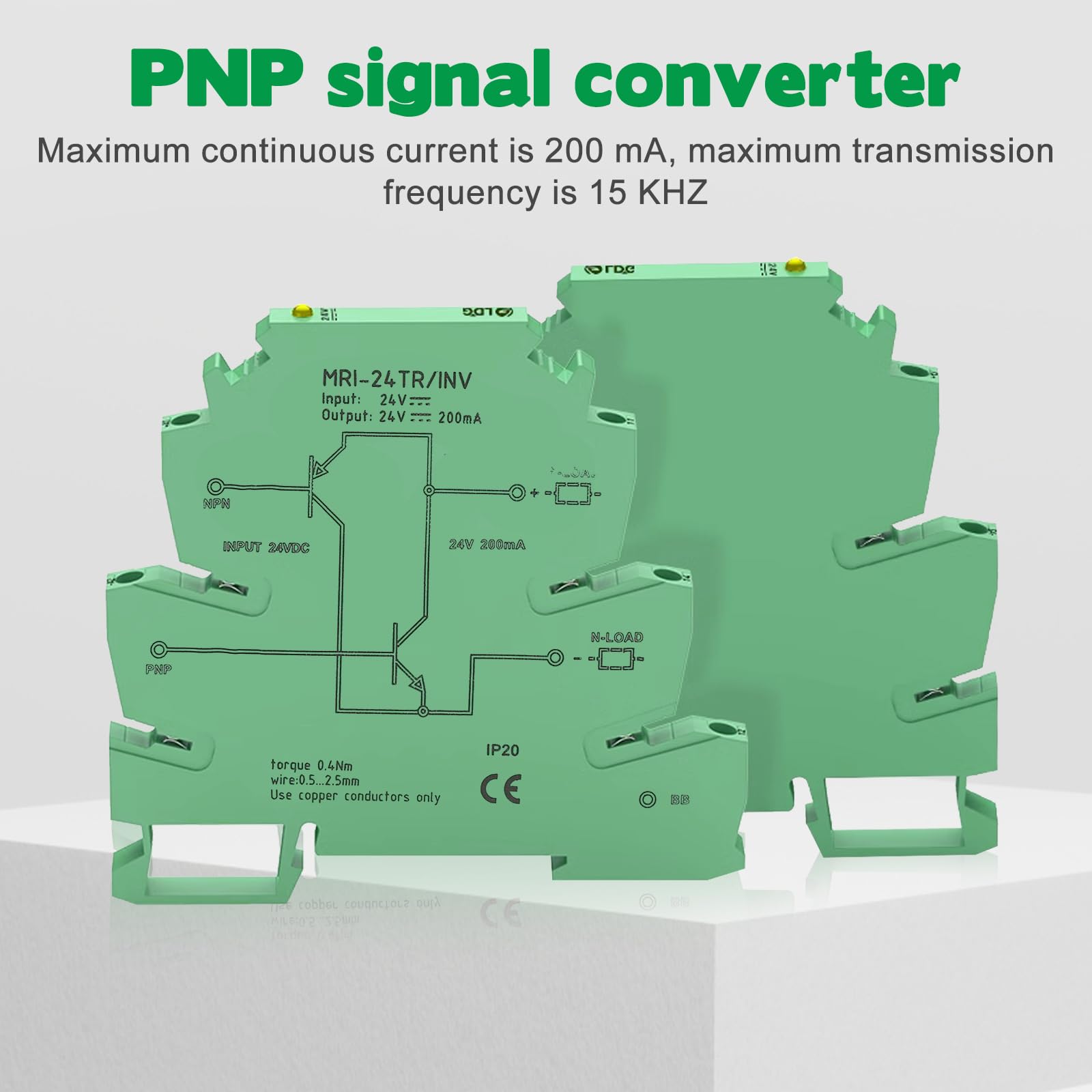 Convertitore di segnale NPN,convertitore di segnale MRI-24TR/INV ​​Convertitore di segnale NPN PNP Sensore PLC Modulo di conversione del livello di polarità IO