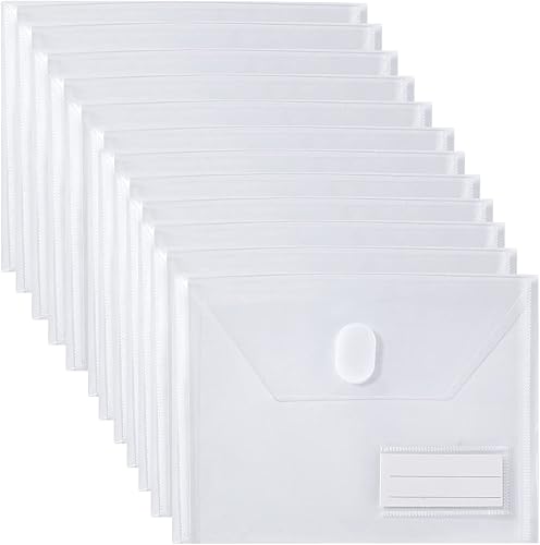 Suosuotree 12 paquetes de 12 paquetes de sobres de plástico transparente pequeños de 5 x 7 pulgadas