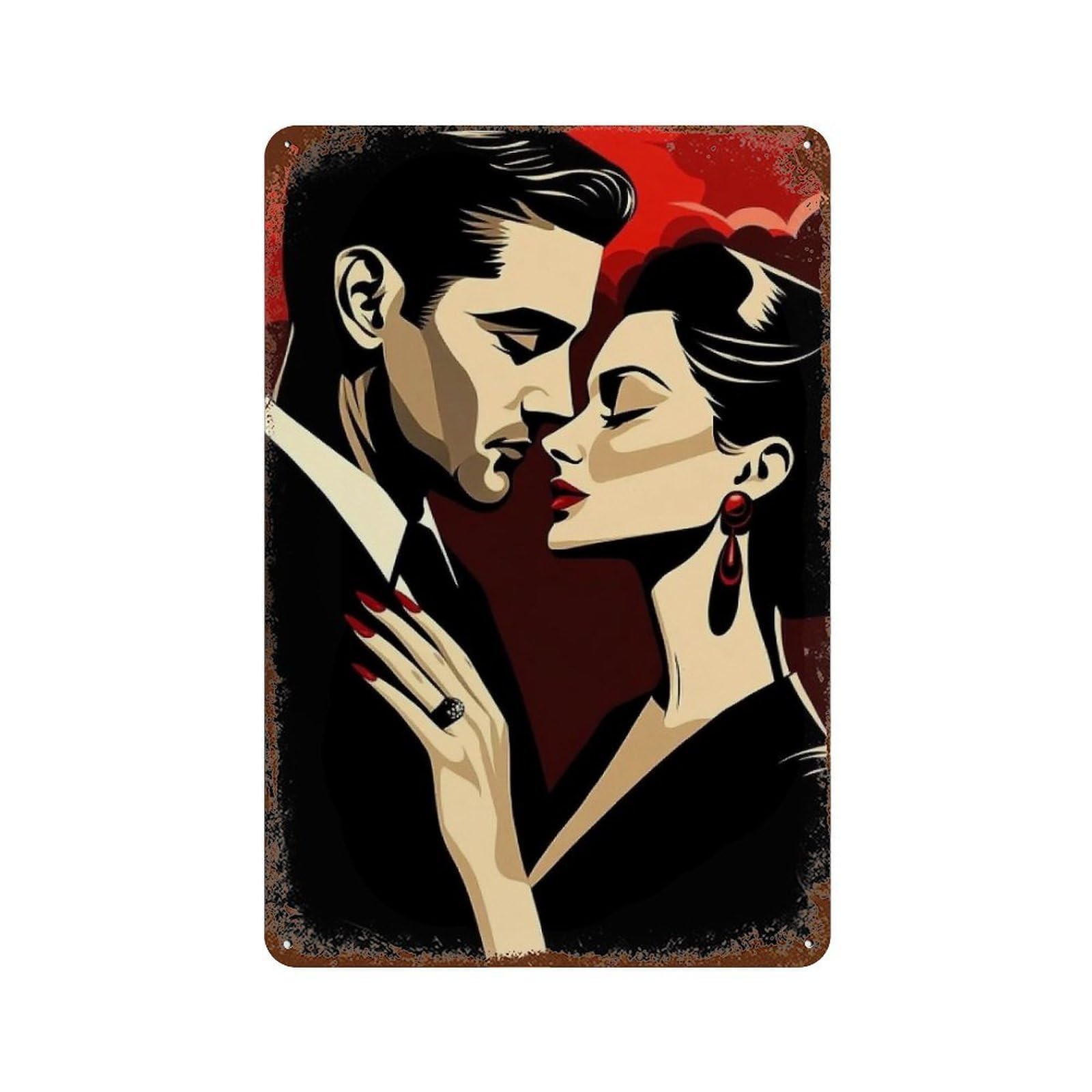 YHGERTKU Dark Romance 01 Wall Art Retro Iron Vintage Metal Tin Sign Poster Modern Decor for Living Rooms Gift 30x20cm