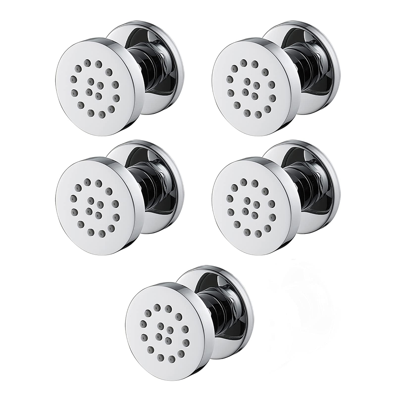 Grifo de baño de latón con chorro de 2 pulgadas, accesorios de montaje en pared, redondos, ajustables, para ducha, spa, 6 unidades (5 unidades)