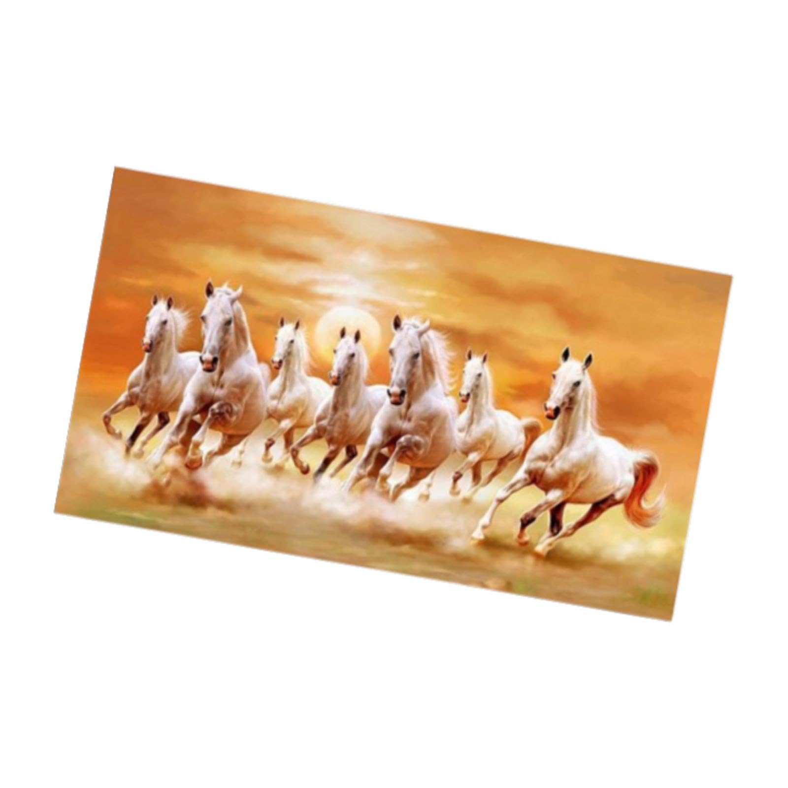 Amazon.co.jp: 7頭の馬の絵 キャンバスプリント 絵画 7頭の走る馬