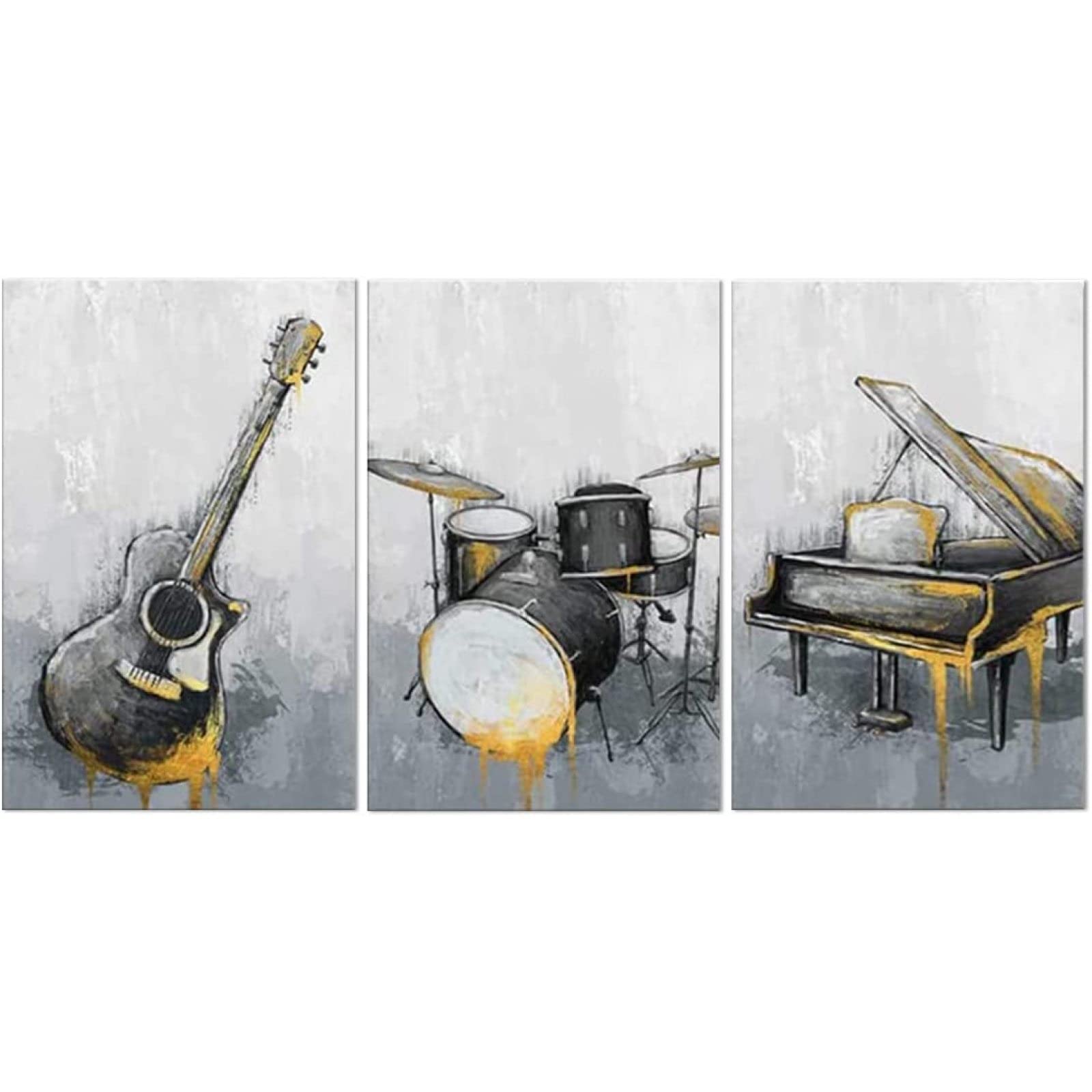 Célèbre Toile Peinture Affiche Imprime Moderne Portrait Jouant Un Instrument De Musique Art Mural 40x60cm X3 Sans Cadre - Maison