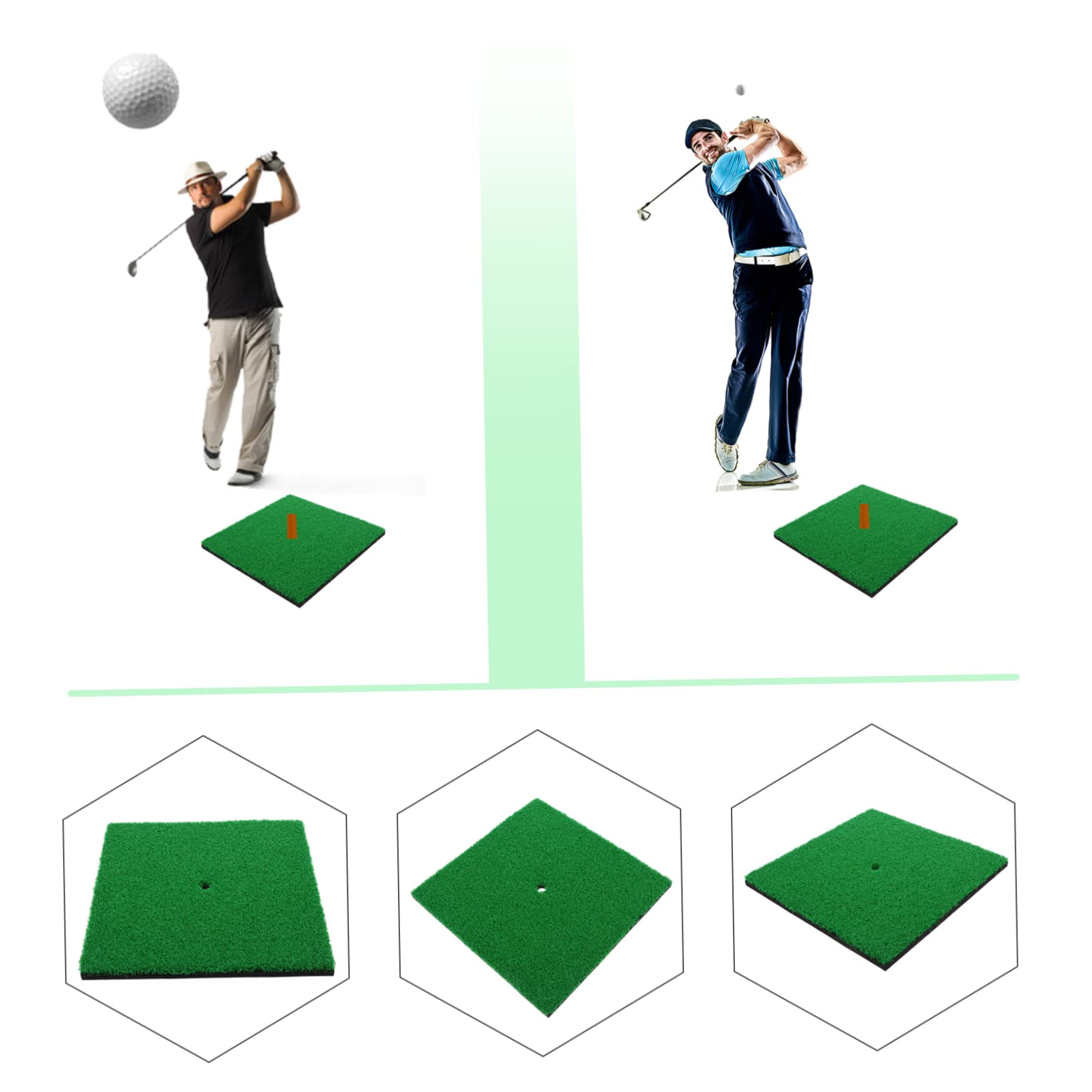 Abaodam Portable Golf Hitting Mat Durable Practice Mat for Driving Synthetic Grass Golf Practice Pad for Swing Training and Chipping Drills