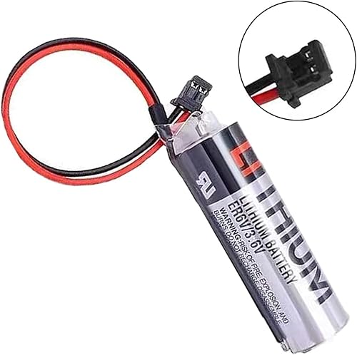 Miniatura 5 de Paquete de 2 baterías de litio ER6V/3.6V 2400mAh PLC con enchufe negro, ER6VC119A ER6VC119B batería de litio para batería PLC y sistema M70 M60