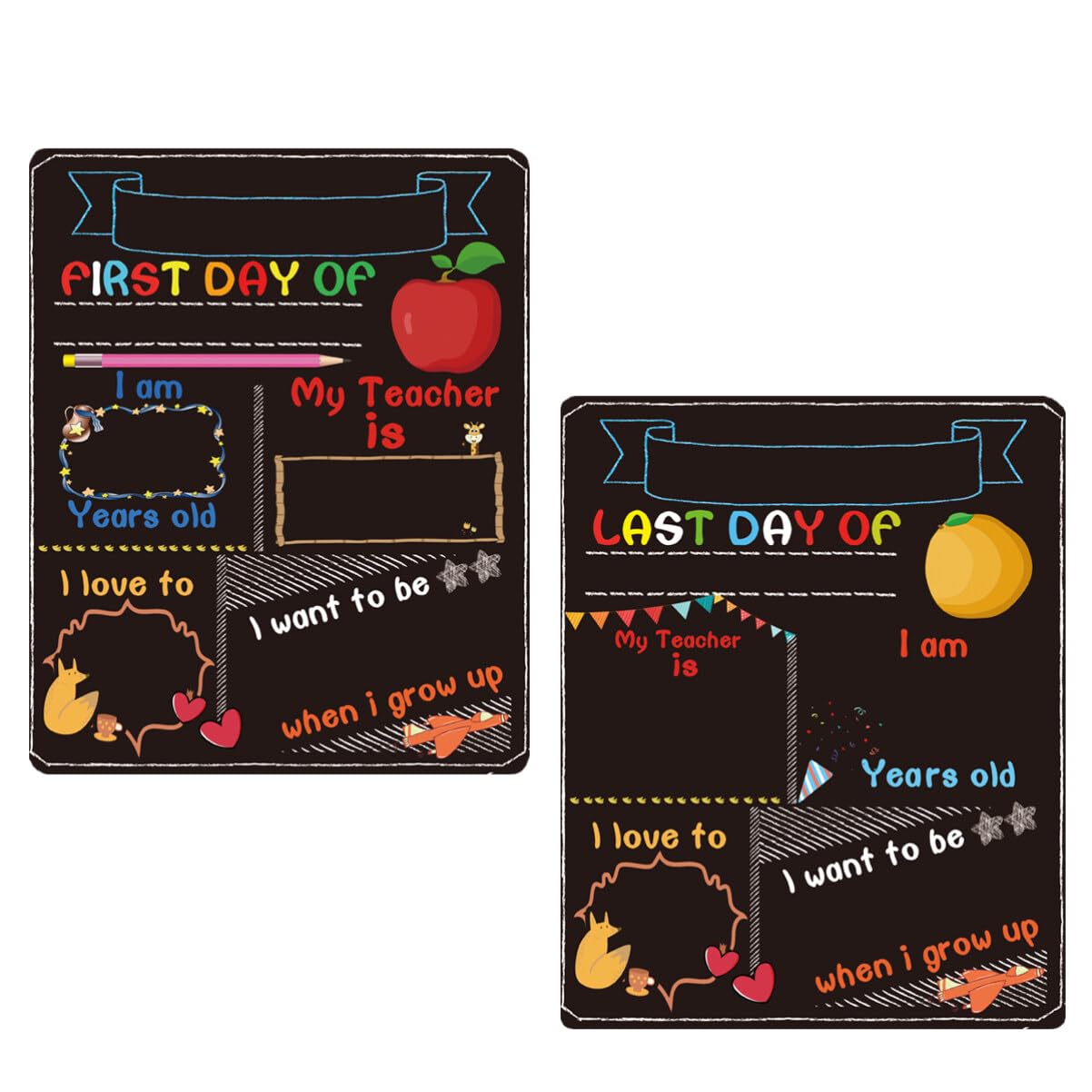 SHINEOFI 1PCS First Day of School Chalkboard Double Sided Sign Back to School Board 1st Photo Prop for Kids Preschool Kindergarten - Image 2