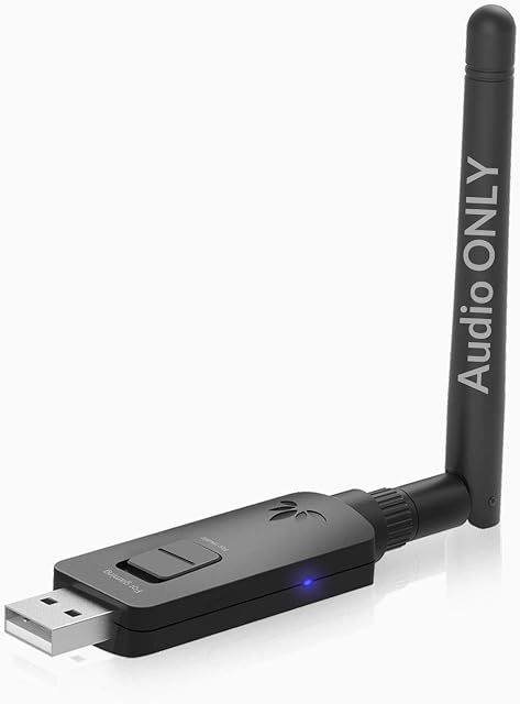 Avantree DG60 Long Range Bluetooth 5.0 USB Audio Adapter for PC Laptop Mac PS4 PS5 Linux, Superior Sound Wireless Audio Dongle for Headphones Speakers, aptX Low Latency, Plug and Play (Audio ONLY)
