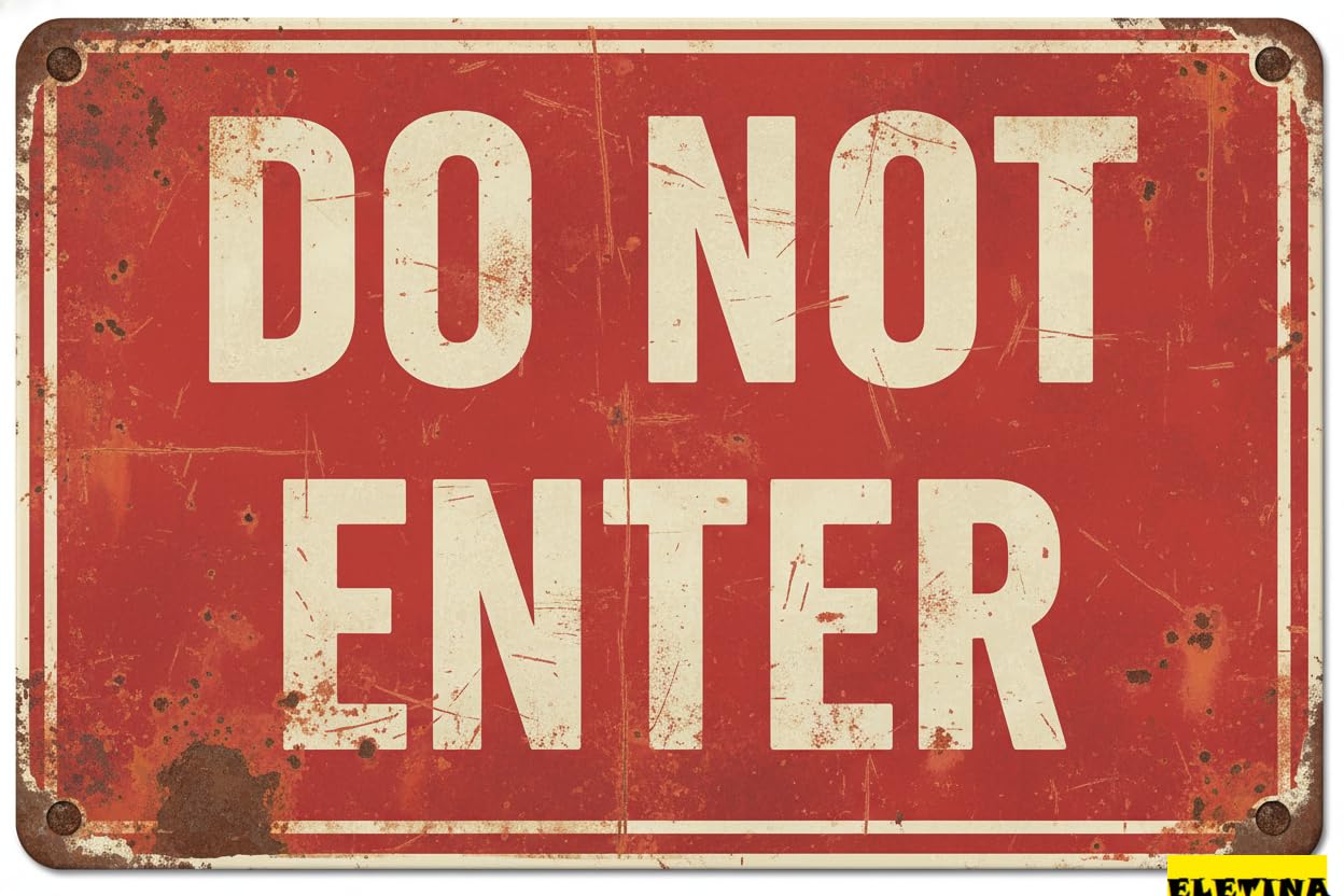Do Not Enter Keep Out Warning Tin Sign, 8x12 Inch