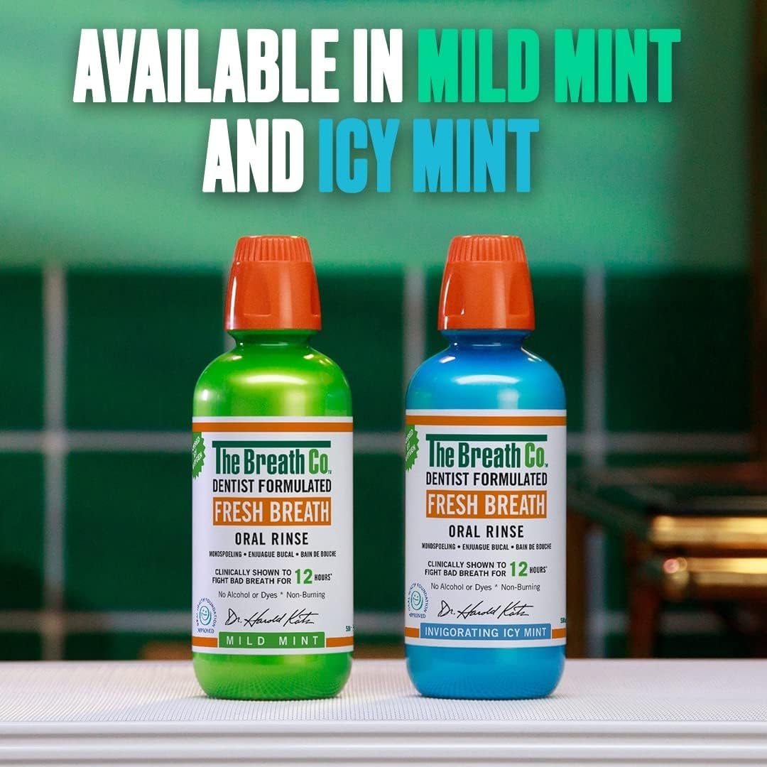 The Breath Co. Enjuague Bucal Fresh Breath Oxigenante – Sin Alcohol – Sabor Menta Suave - 3 Unidades