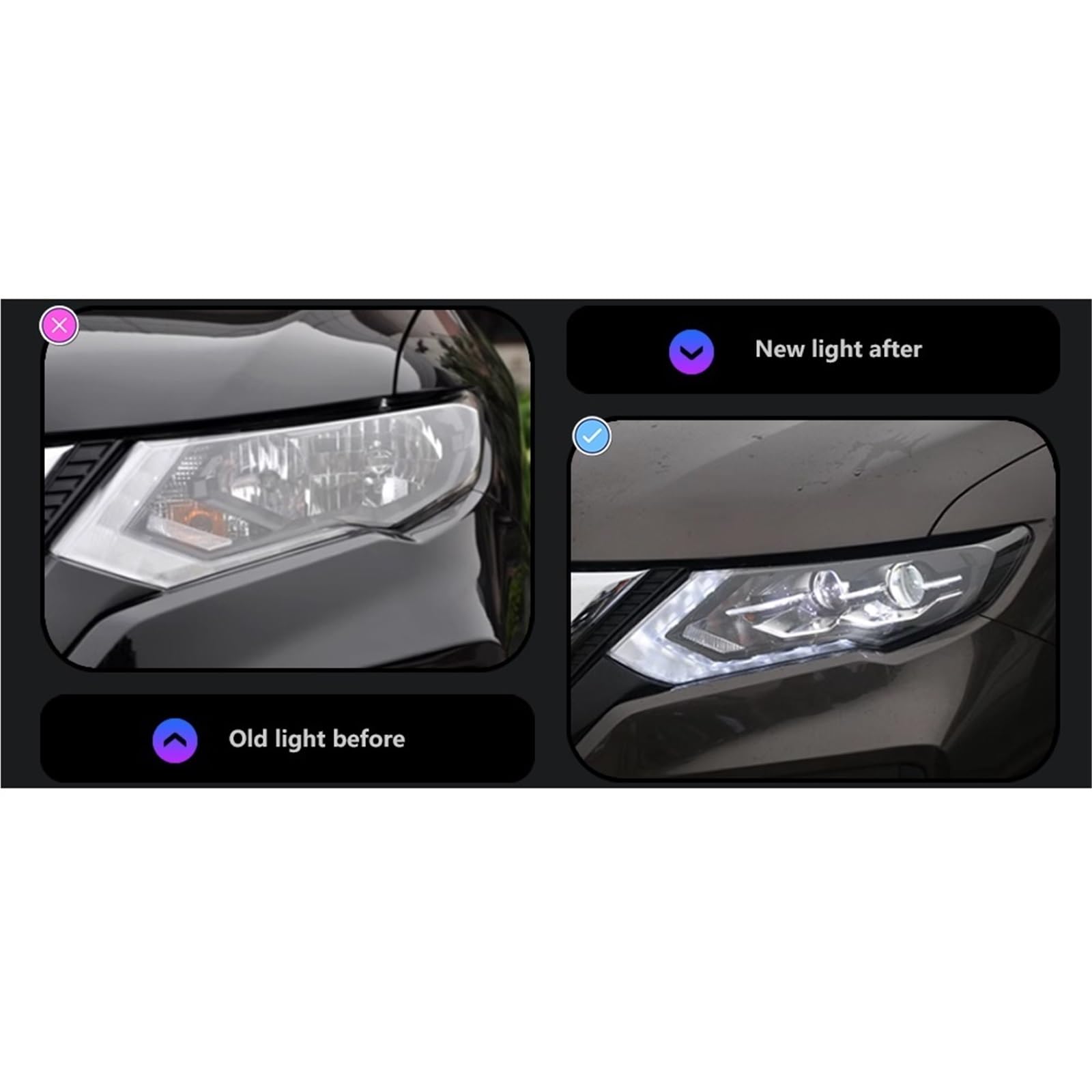 Amazon | 車のライト日産エクストレイル LED ヘッドライト 2017-2021
