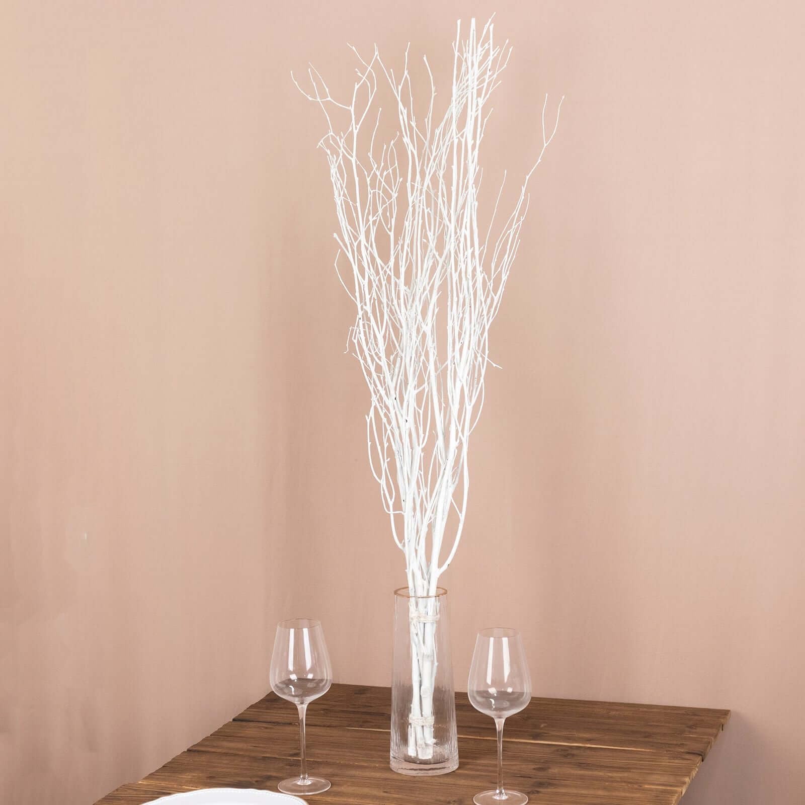 Efavormart 6 Pack White Decorative Birch Tree Branches, Extra Long Natural Dried Willow Twigs Sticks Vase Fillers - 46"