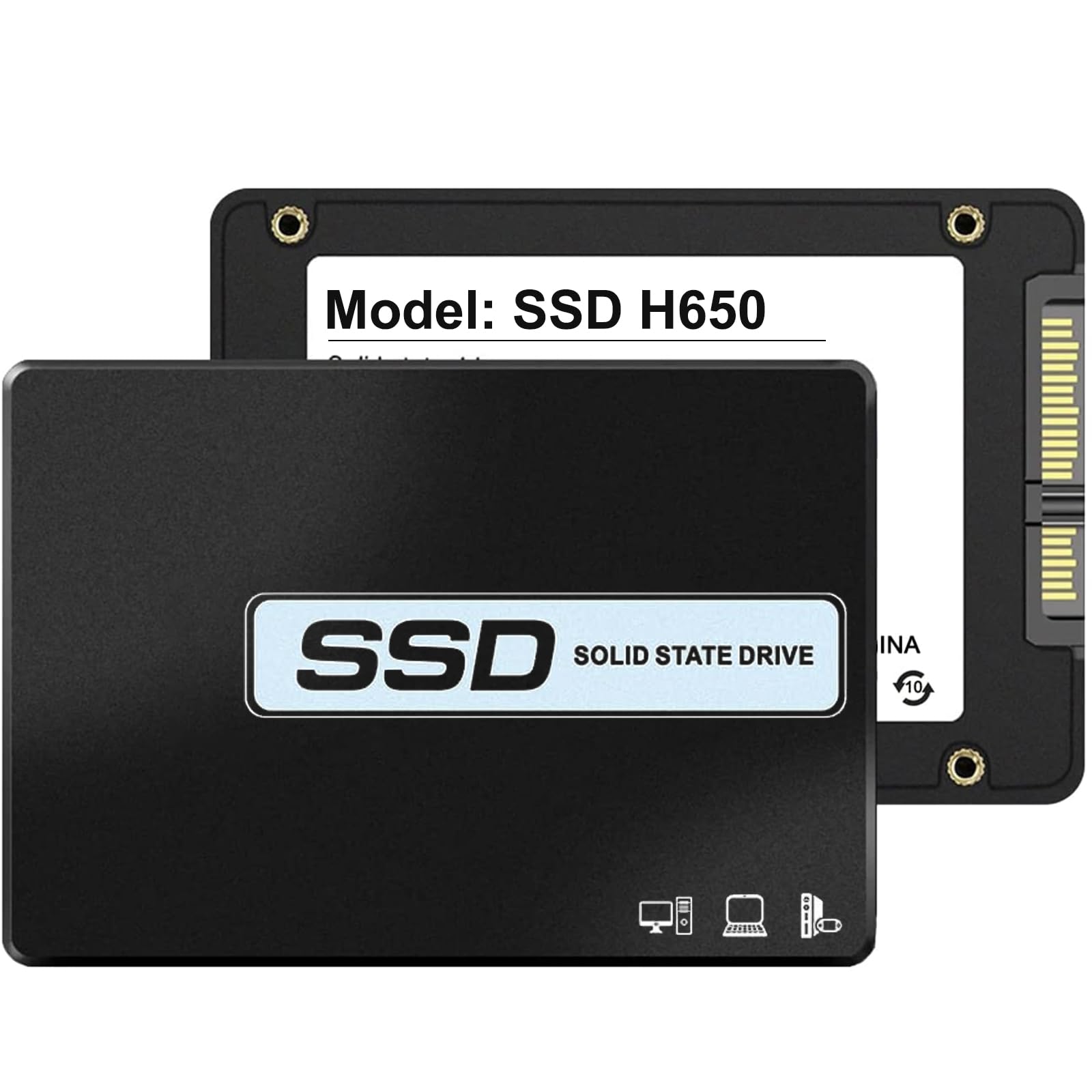 SATA III 128GB SSD - 2.5” Internal Solid State Drive, 3D NAND 6Gb/s Upgrade PC or Laptop Memory and Storage, for IT Pros, Creators, Everyday Users (Black 128GB)