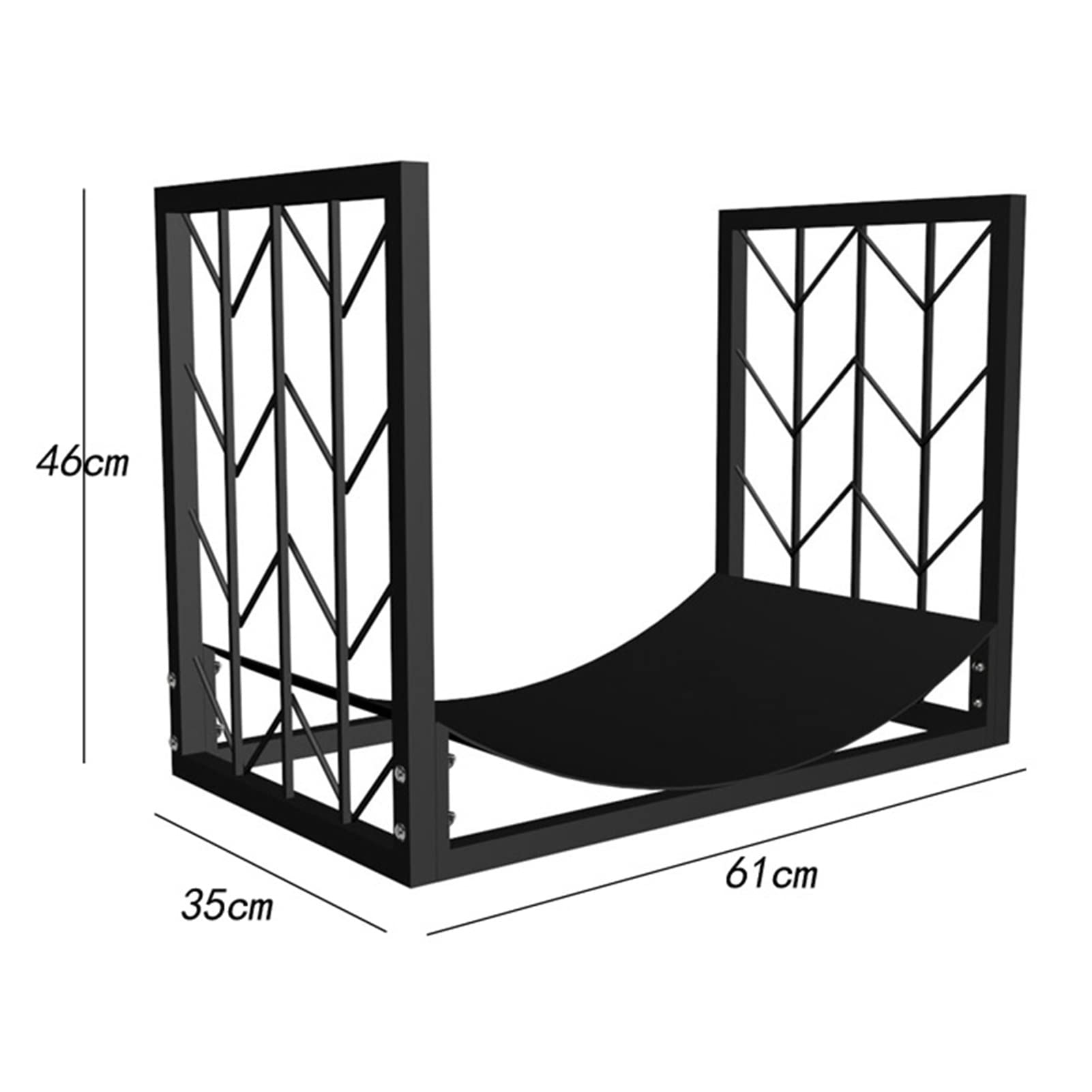 Culle portalegna Portalegna per Camino 61x35x46cm, Cestino per Legna da Ardere con Struttura in Metallo, Utilizzato per Deposito di Legna da Ardere E Carbone in Interni Ed Esterni