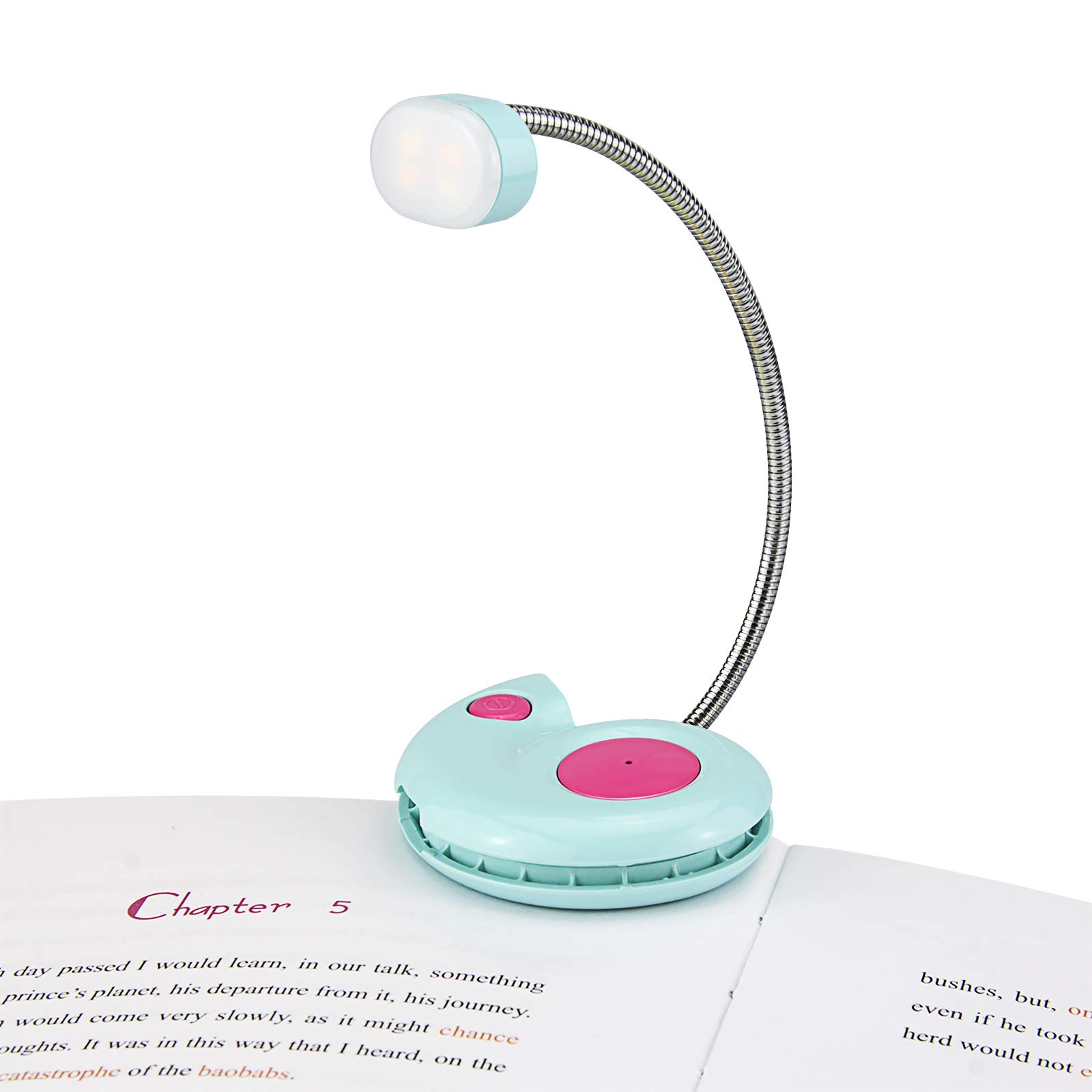 HONGUT Kids Book Light, Clip-on Reading Light, USB Rechargeable, 3 Dimmable Modes, Blue