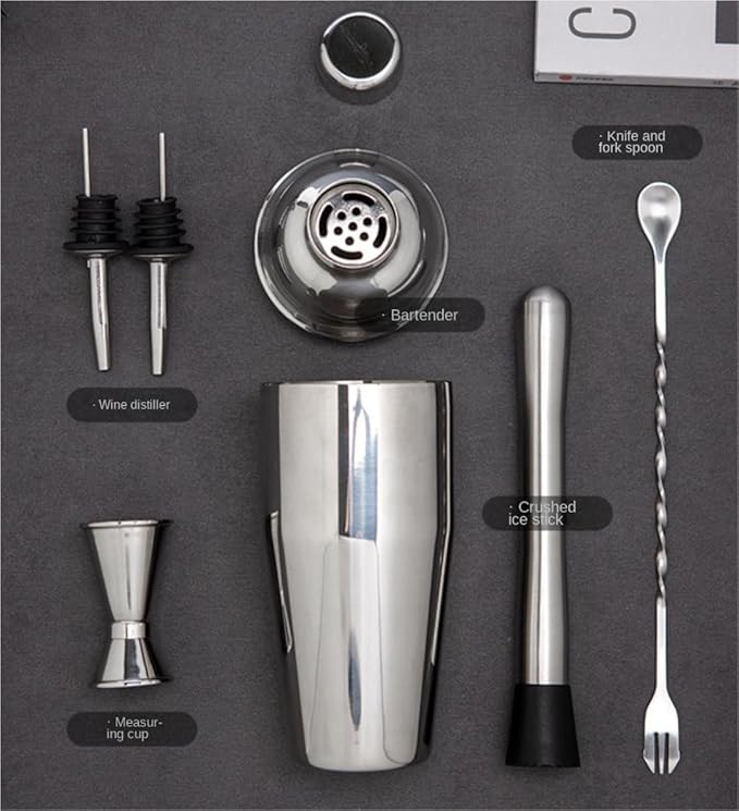 Set de Coctelera para Bar, Kit de Bartender de 6 Piezas en Acero Inoxidable miniatura 4