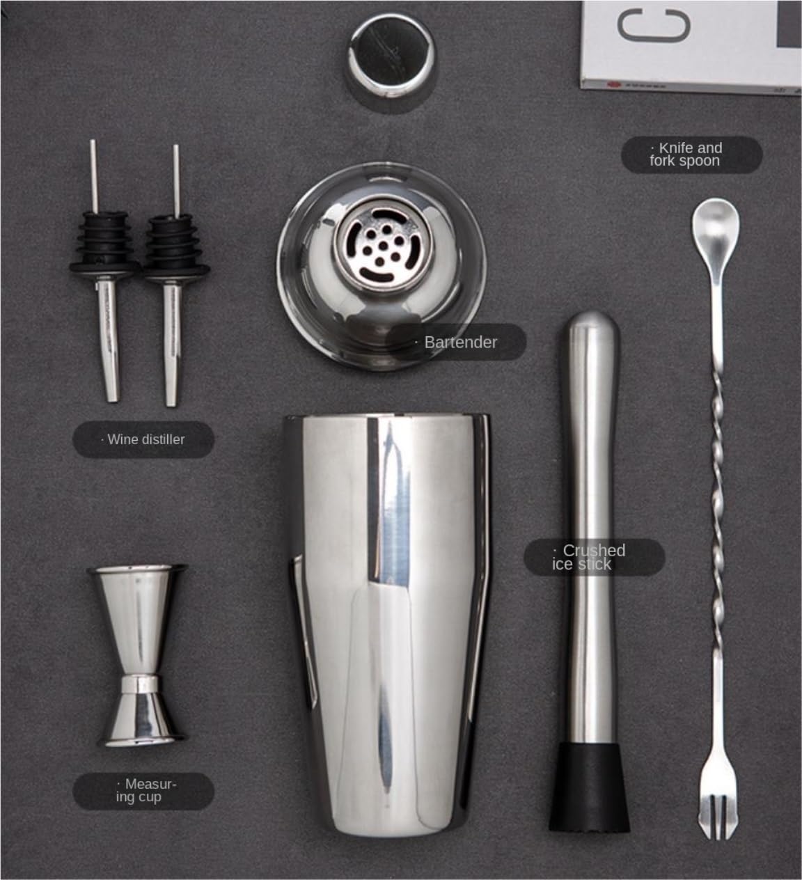 Juego de Cocktail Shaker Juego de coctelera, Juego de Barman, Juego de Herramientas de Barra de 6 Piezas, Juego de Barra con Todos los Accesorios prácticos para Bar Coctelera Profesional Herramientas