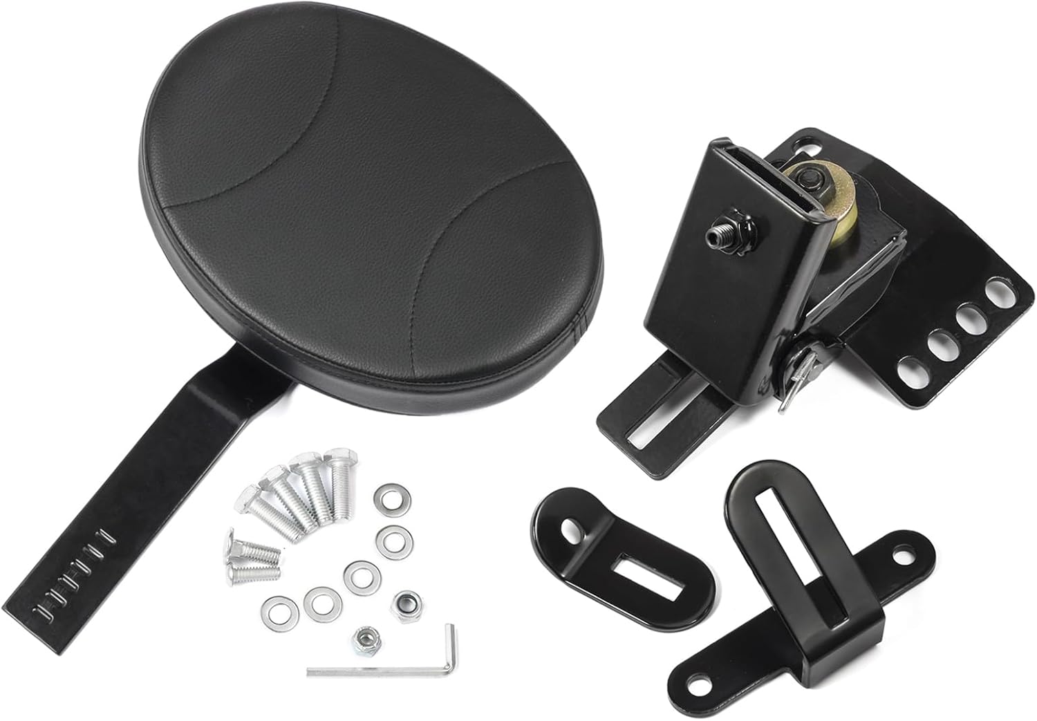 Adjustable Driver Backrest, Plug-in Rider Backrest Fit for Harley Touring Street Glide Road Glide Electra Glide Road King CVO 1997-2024, Black