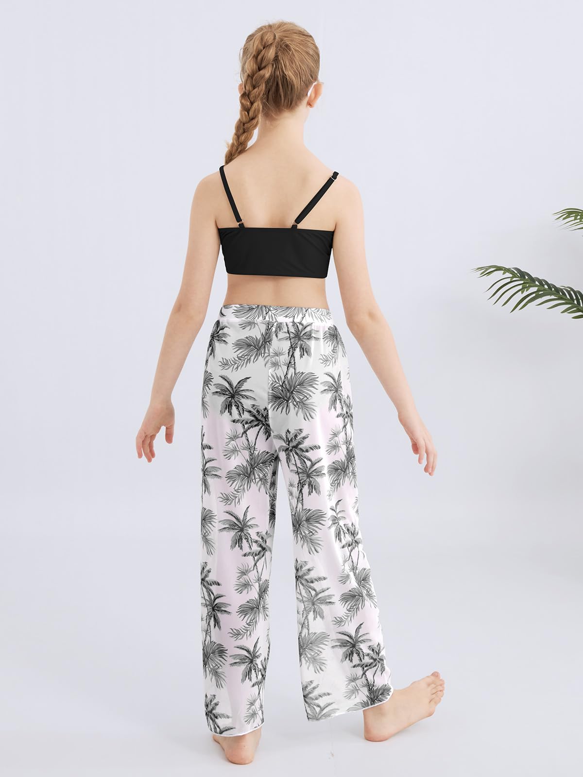 Traje de baño de 3 piezas para niñas, conjunto de bikini entrecruzado, talla 9-16 años