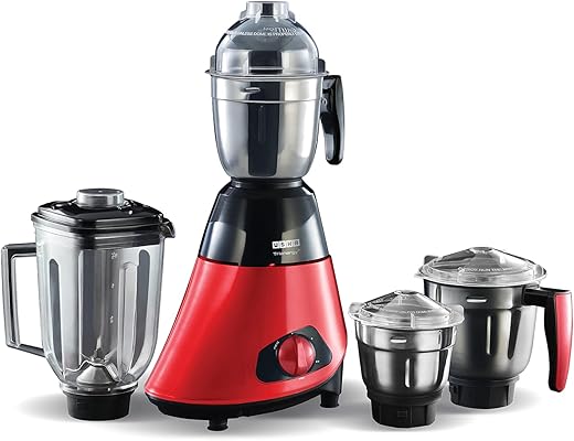 Usha Maximus Plus 800-Watt Copper Motor Mixer Grinder with 3 Jars and 5 Years Motor Warranty(Black & Stainless Steel)