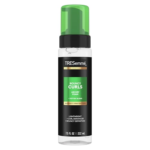 TRESemmé Air Dry Foam 1 ct Bouncy Curls Foam for Humidity Protection, with Peptide Blend, 7.5 fl oz